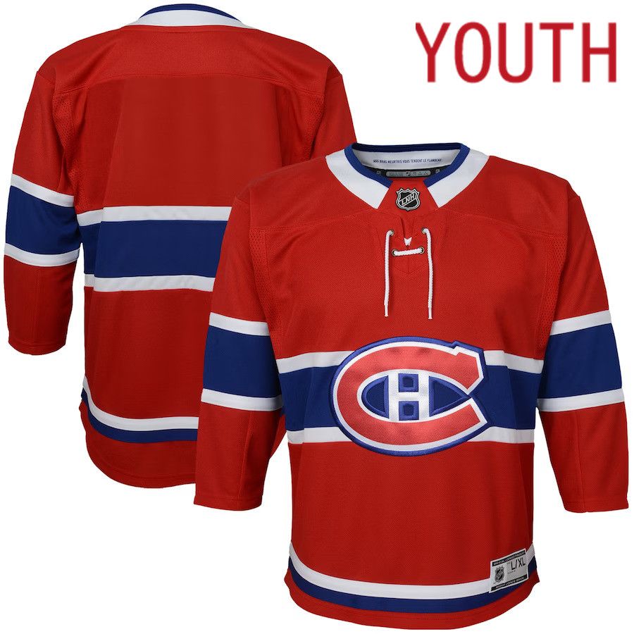 Youth Montreal Canadiens Red Home Premier NHL Jersey->customized nhl jersey->Custom Jersey